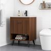Modern Mid-Century Bathroom Vanity in Walnut with Sink Faucet and Drain