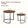 YSSOA Coffee 2 in 1 Sofa Side Round Nest Tables, Wood