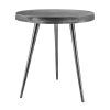 23 Inch Round Modern Minimalist Metal Side Table with Tripod Base, Charcoal Black