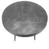23 Inch Round Modern Minimalist Metal Side Table with Tripod Base, Charcoal Black
