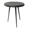 23 Inch Round Modern Minimalist Metal Side Table with Tripod Base, Charcoal Black