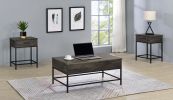 Cliff 3 Piece Brown MDF Lift Top Coffee and End Table Set