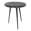 23 Inch Round Modern Minimalist Metal Side Table with Tripod Base, Charcoal Black
