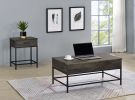 Cliff 2 Piece Brown MDF Lift Top Coffee and End Table Set