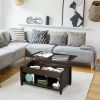 Lift Top Coffee Table Modern Furniture Hidden Compartment and Lift Tabletop Brown ( same as 13029824)