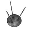 23 Inch Round Modern Minimalist Metal Side Table with Tripod Base, Charcoal Black