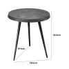 23 Inch Round Modern Minimalist Metal Side Table with Tripod Base, Charcoal Black