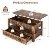 Lift Top Coffee Table with 2 Storage Drawers and Hidden Compartment