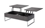 Iban - Coffee Table w/Lift Top; Gray Oak &amp; Chrome