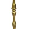 6 Inch Drink Side Table, Turned Pedestal Metal Base, Round Top, Oxidized Brass