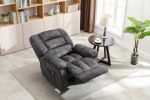 Massage Recliner Chair with Heat and Vibration, Soft Fabric Lounge Chair Overstuffed Sofa Home Theater Seating (Gray)