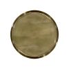 Ara 12 Inch Side End Table, Vintage Sleek Pillar Base, Round Tray Top, Oxidized Antique Brass