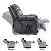 Massage Recliner Chair with Heat and Vibration, Soft Fabric Lounge Chair Overstuffed Sofa Home Theater Seating (Gray)