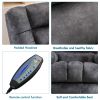 Massage Recliner Chair with Heat and Vibration, Soft Fabric Lounge Chair Overstuffed Sofa Home Theater Seating (Gray)