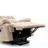 23" Seat Width and High Back Large Size Beige Chenille Power Lift Recliner Chair with 8-Point Vibration Massage and Lumbar Heating