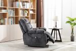 Massage Recliner Chair with Heat and Vibration, Soft Fabric Lounge Chair Overstuffed Sofa Home Theater Seating (Gray)