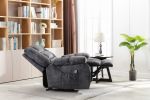 Massage Recliner Chair with Heat and Vibration, Soft Fabric Lounge Chair Overstuffed Sofa Home Theater Seating (Gray)