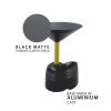 12 Inch Round Cocktail Side End Table, Aluminum Cast Top and Dome Base, Black, Brass