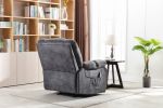 Massage Recliner Chair with Heat and Vibration, Soft Fabric Lounge Chair Overstuffed Sofa Home Theater Seating (Gray)