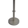 Ara 12 Inch Side End Table, Vintage Sleek Pillar Base, Round Tray Top, Matte Nickel Finish