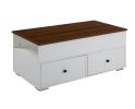 ACME Aafje Coffee Table w/Lift Top in White & Walnut Finish LV00788