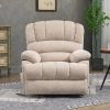 23" Seat Width and High Back Large Size Beige Chenille Power Lift Recliner Chair with 8-Point Vibration Massage and Lumbar Heating