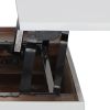 45 Inch Rectangular Mango Wood Coffee Table, Lift Top Storage, Iron Frame, White, Black