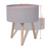 Side Table with Serving Tray Round 15.6"x17.5" Gray