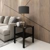 Set of 2, Glass two layer tea table, small round table, bedroom corner table, living room side table,Black