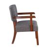Fabric Accent Chair Set of 2 with Round Wood Table, Decorative Slipper Chair Vanity Chair for Bedroom Home Office, Corner Side Chair