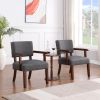 Fabric Accent Chair Set of 2 with Round Wood Table, Decorative Slipper Chair Vanity Chair for Bedroom Home Office, Corner Side Chair
