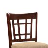 Contemporary Dining Room Counter height 5pc Dining Set Round Table w Leaf & 4x Side Chairs Dark Rosy Brown Finish Solid wood