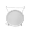 Atlantic Round Metal Tray White End Side Table, Removable Tray Outdoor & Indoor Drink, Snack, Coffee Table, Telephone Table
