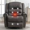 Massage Rocker Recliner Chair Rocking Chairs for Adults Oversized with USB Charge Port Soft Features a Manual Massage and Heat.GREY