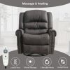 Massage Rocker Recliner Chair Rocking Chairs for Adults Oversized with USB Charge Port Soft Features a Manual Massage and Heat.GREY