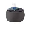 End Table with Storage, Round Accent Side Table with Removable Top for Living Room, Bedroom,Grey