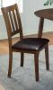 Cozy 3pc Dining Set Round Dining Table And 2x Side Chairs Walnut, Dark Brown Transitional Solid wood Dining Room Furniture Leatherette Padded Seat
