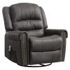 Massage Rocker Recliner Chair Rocking Chairs for Adults Oversized with USB Charge Port Soft Features a Manual Massage and Heat.GREY