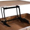 U-style Lift Top Coffee Table with Inner Storage Space and Shelf (As same As WF198291AAN)