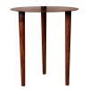 25.6 Inch Round Side Table with Rotatable Tray and Metal Top, Brown and Black