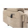 23" Seat Width and High Back Large Size Beige Chenille Power Lift Recliner Chair with 8-Point Vibration Massage and Lumbar Heating
