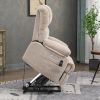 23" Seat Width and High Back Large Size Beige Chenille Power Lift Recliner Chair with 8-Point Vibration Massage and Lumbar Heating