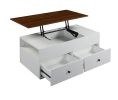 ACME Aafje Coffee Table w/Lift Top in White & Walnut Finish LV00788