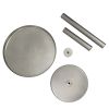Ara 12 Inch Side End Table, Vintage Sleek Pillar Base, Round Tray Top, Matte Nickel Finish