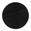 Ridge 20 Inch Handcrafted Mango Wood Round End Side Table, Slatted Flared Base, Black