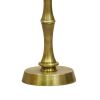 6 Inch Drink Side Table, Turned Pedestal Metal Base, Round Top, Oxidized Brass