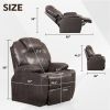 Lehboson Lift Chair Recliners, Electric Power Recliner Chair Sofa for Elderly Black Massage and Heat