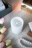 Set of 3 White LED Candles with Remote Timer, L:D3X6" M:D3X5" S:D3X4"