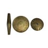12 Inch Side End Drink Table, Fancy Fluted Base, Round Top, Antique Brass
