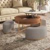 Modern Nesting Coffee Table Set with Sintered Stone Top, Lift-top Coffee Table 37"